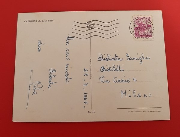 Cartolina Cattolica - Panorama Notturno - 1965