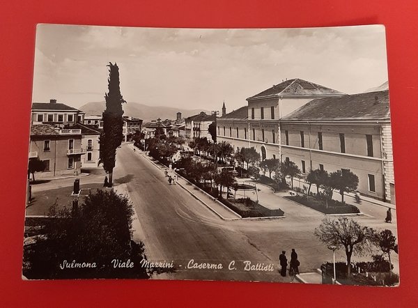 Cartolina Sulmona - Viale Mazzini - Caserma C. Battisti - …