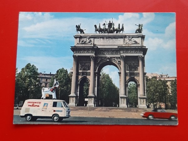 Cartolina Milano Arco Pace - Pubblicità invernizzi mucca Carolina - …
