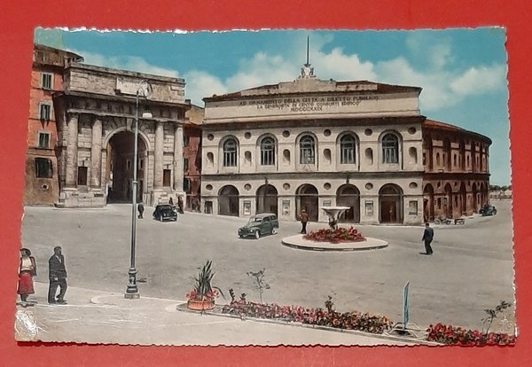 Cartolina Macerata - Piazza Nazario Sauro Sferisterio - 1962