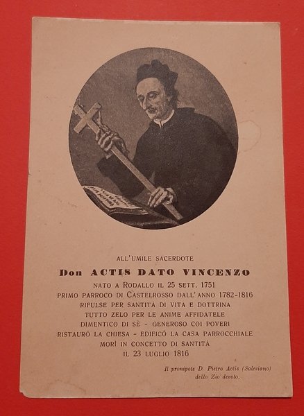 Cartolina Don Actis Dato Vincenzo - 1770