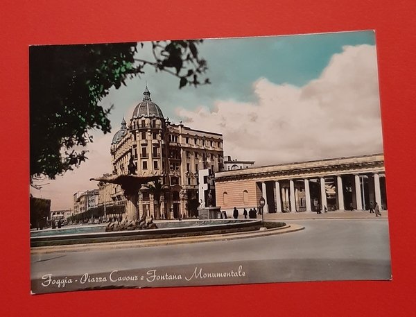 Cartolina Foggia - Piazza Cavour e Fontana Monumentale - 1980