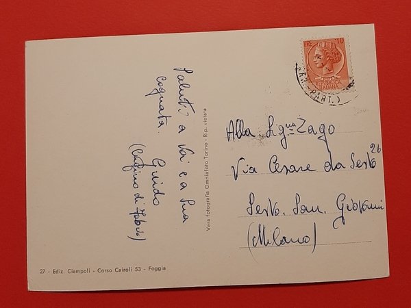 Cartolina Foggia - Piazza Cavour e Fontana Monumentale - 1980