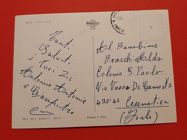 Cartolina Melzo - Via G. Verdi - 1978