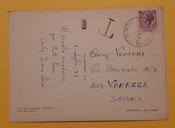 Cartolina Sangiacomo di Roburent - 1972