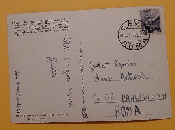 Cartolina Cave - Villa Giulia - Stazione Idroclimatica preferita - …