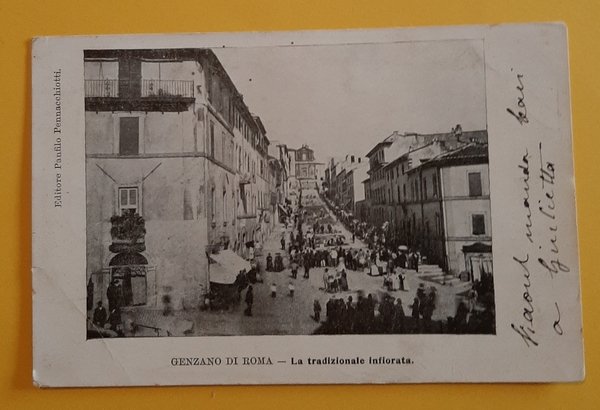Cartolina Genzano di Roma - La Tradizionale Infiorata - 1915