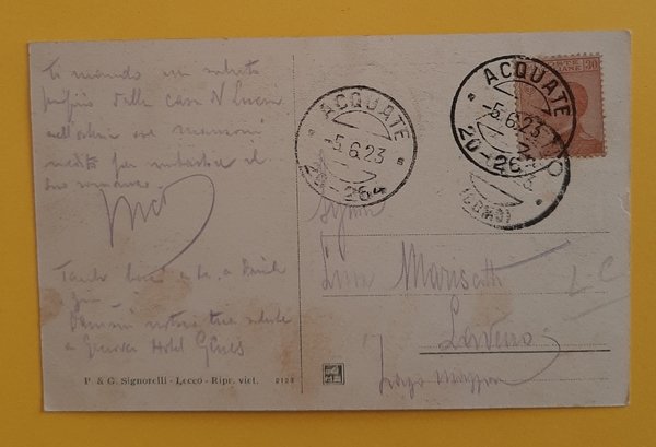 Cartolina Acquate - Dintorni di Lecco - Casa di Lucia …