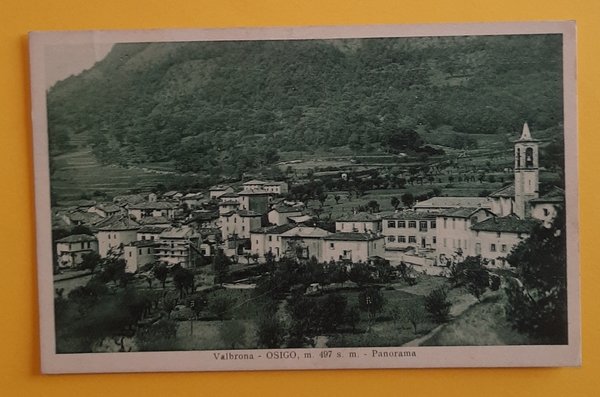 Cartolina Valbrona - Osigo m. 497 - Panorama - 1920