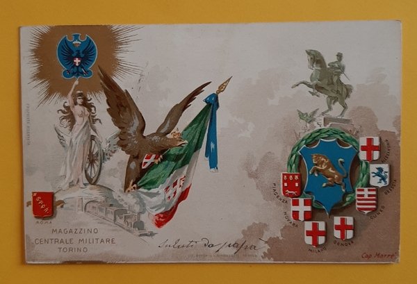 Cartolina Magazzino Centrale Militare Torino - 1904