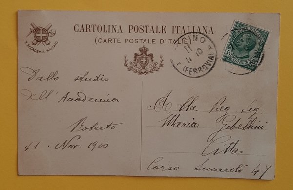 Cartolina Accademia Militare - 1910
