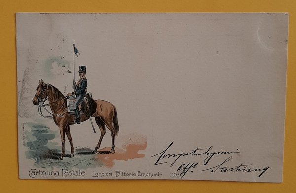 Cartolina Lancieri Vittorio Emanuele - 1902