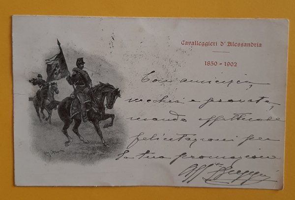 Cartolina Cavalleggieri d' Alessandria - 1902