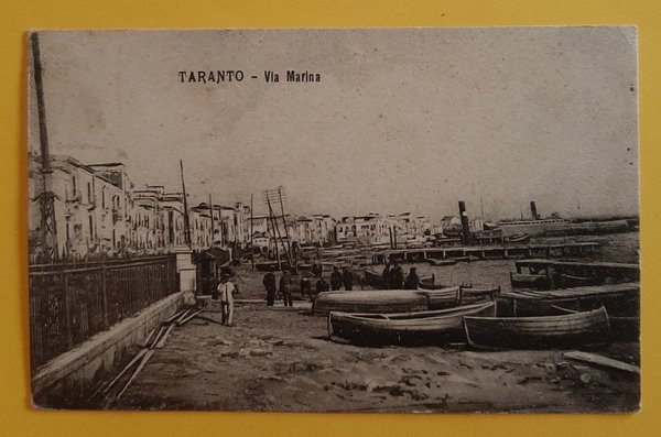 Cartolina Taranto - Via Marina - 1920