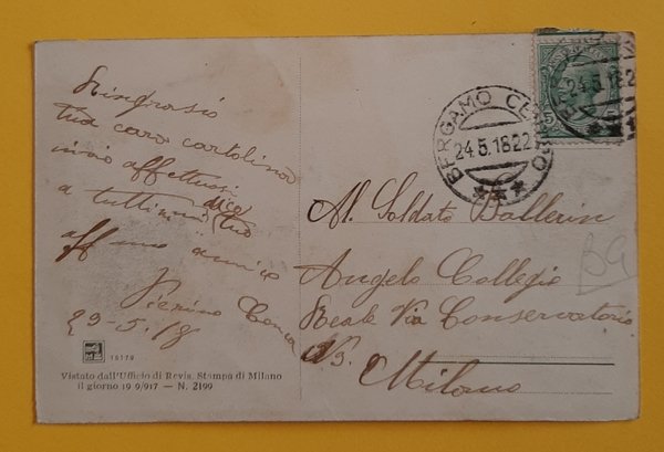 Cartolina Bergamo - Teatro Donizetti - 1822