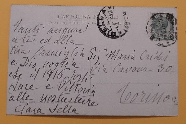 Cartolina Bianca Croce di Savoia - Dio ti Salvi e …