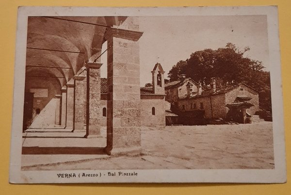 Cartolina Verna ( Arezzo ) - Dal Piazzale - 1927