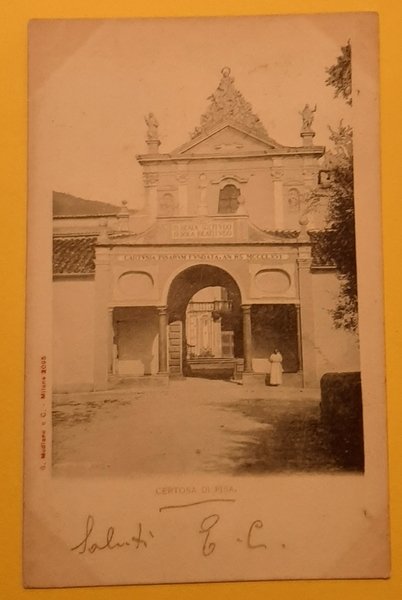 Cartolina Certosa di Pisa - 1909
