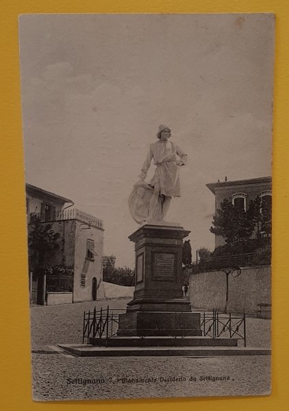 Cartolina Settignano - Monumento Desiderio da Settignano - 1920