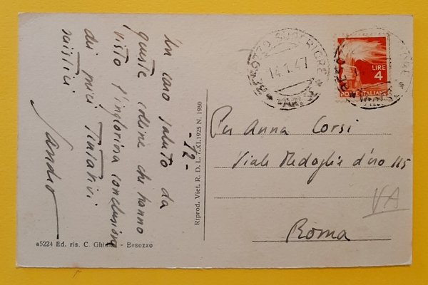 Cartolina Besozzo Sup. ( Varese ) - 1947