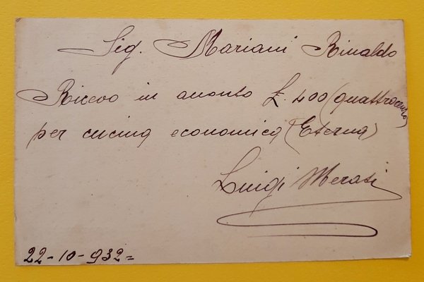 Cartolina Ditta Luigi Merati - Ferramenta - Ottonami Casalinghi - …