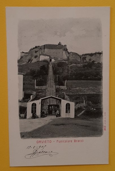 Cartolina Orvieto - Funicolare Bracci - 1900