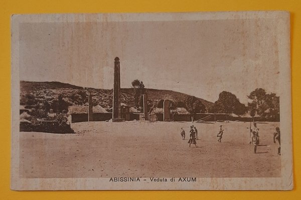 Cartolina Abissinia - Veduta di Axum - 1935