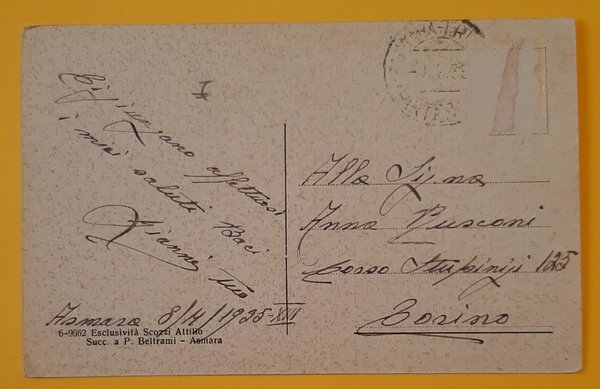 Cartolina Abissinia - Veduta di Axum - 1935