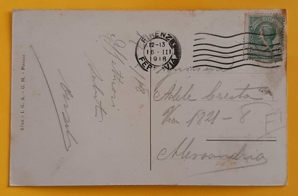 Cartolina Firenze - Panorama dal Viale de Colli - 1918