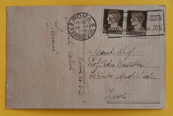 Cartolina Roma - Piazza Verbano - 1926