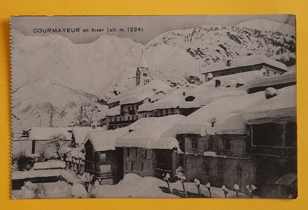 Cartolina Courmayeur en hiver - 1913