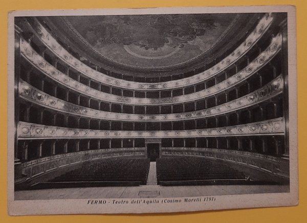 Cartolina Fermo - Teatro dell' Aquila ( Cosimo Morelli 1791 …