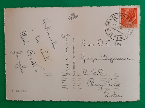 Cartolina Grazzano Badoglio - Panorama - 1956