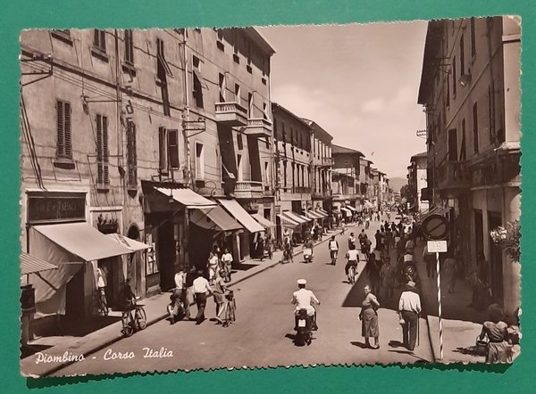 Cartolina Piombino - Corso Italia - 1956