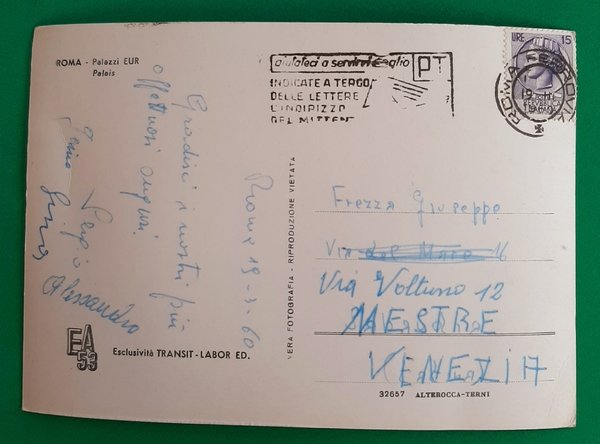 Cartolina Roma - Palazzi EUR - 1960