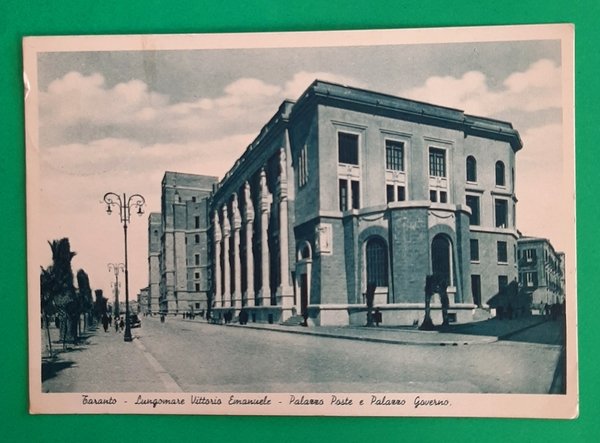 Cartolina Taranto - Lungomare Vittorio Emanuele - Palazzo Poste - …