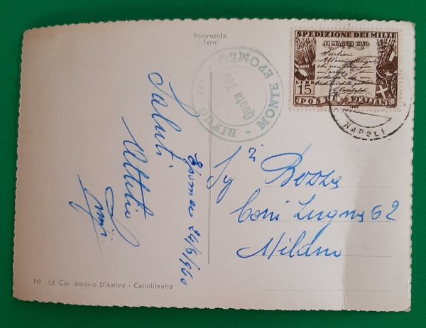 Cartolina Saluti dal Monte Epomeo - 1960