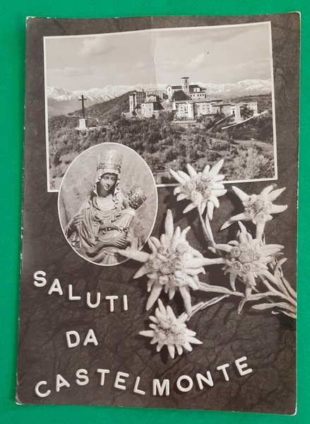 Cartolina Saluti da Castelmonte - Udine - 1954