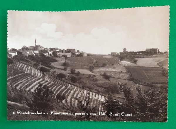 Cartolina Castelrocchero - Panorama da ponente con Villa Sacri Cuori …