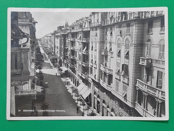 Cartolina Savona - Corso Principe Amedeo - 1949