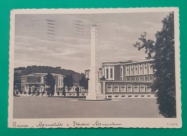 Cartolina Roma - Monolito - Stadio Mussolini - 1934