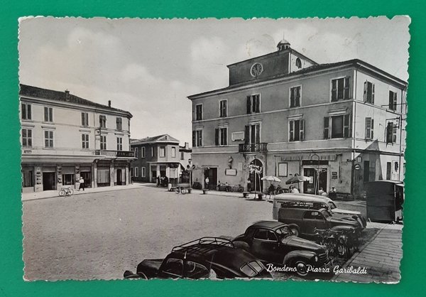 Cartolina Bondeno - Piazza Garibaldi - 1953