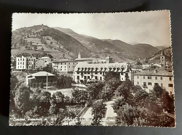 Cartolina Limone Piemonte - Alberghi Touring e Excelsior - 1951 | Immagine principale