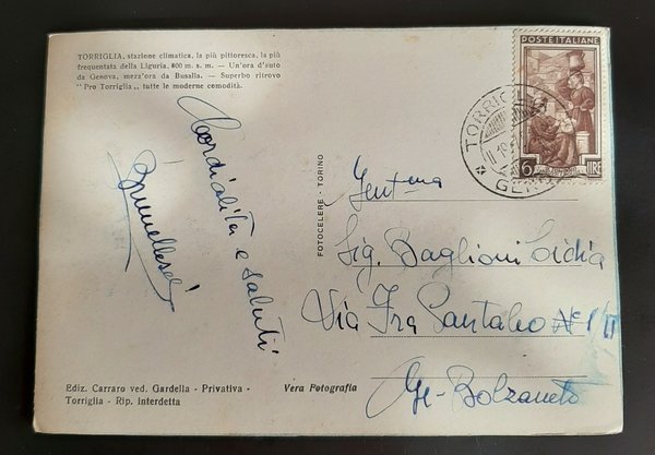 Cartolina Torriglia - Panorama m. 800 - 1949 | Immagine Gallery 2