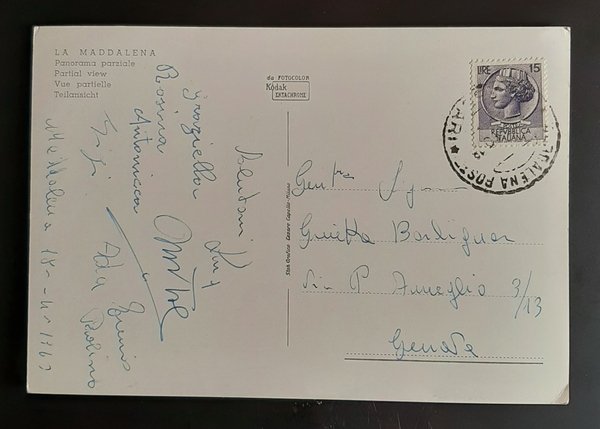 Cartolina La Maddalena - Panorama Parziale - 1960