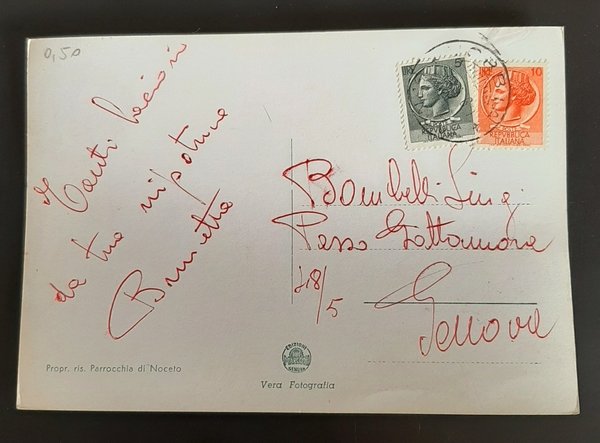 Cartolina Noceto di Vobbia - Genova - 1968