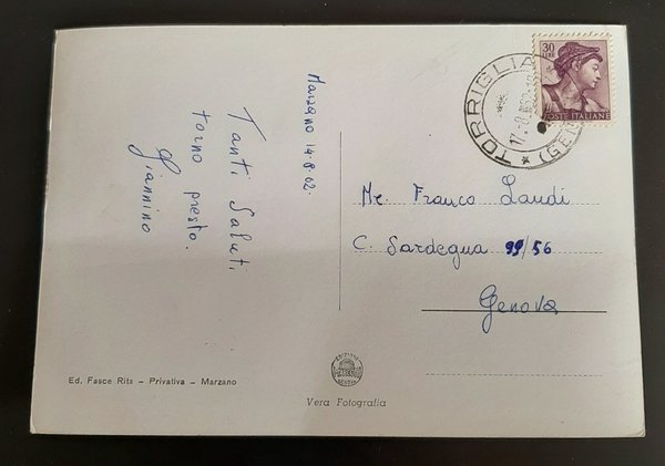 Cartolina Marzano - Stazione Climatica - 1962