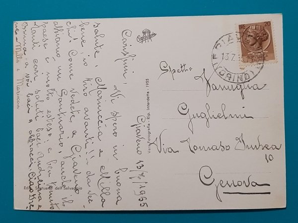 Cartolina Selvaggio - Santuario N. S. di Lourdes - 1955