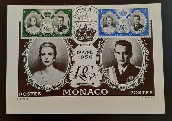 Cartolina Monaco - 19 Avril 1956 I Principi - 1956