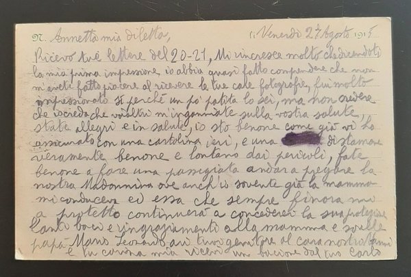 Cartolina Società Cattolica di Assicurazione - 1915
